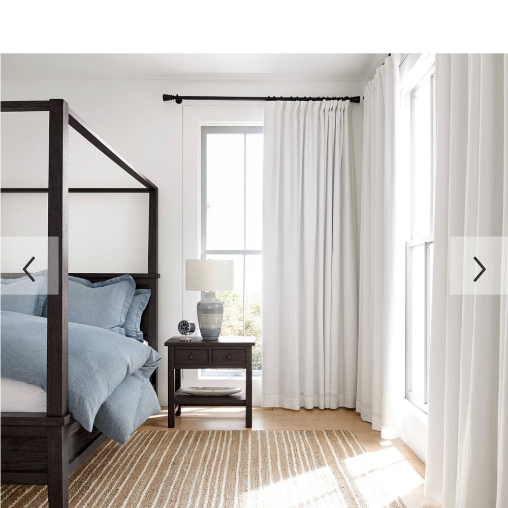 Extra long organic linen white blackout drapes